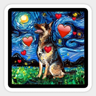 German Shepherd Night 2 Sticker